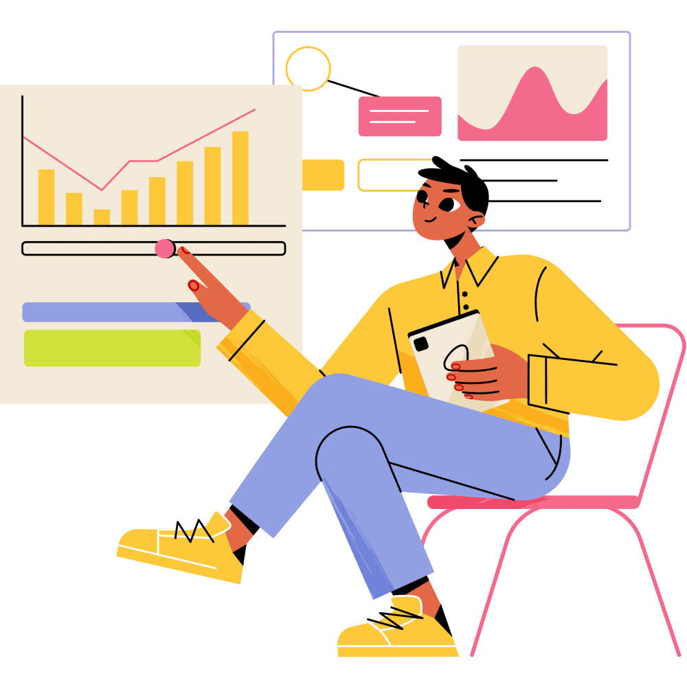 man studying financial analytics